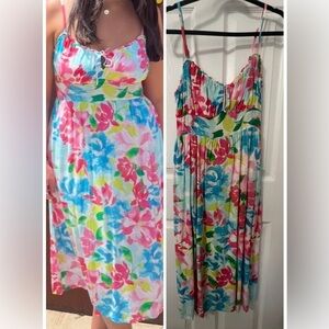 Old Navy Floral Maxi Dress in Pink, Blue & Green
